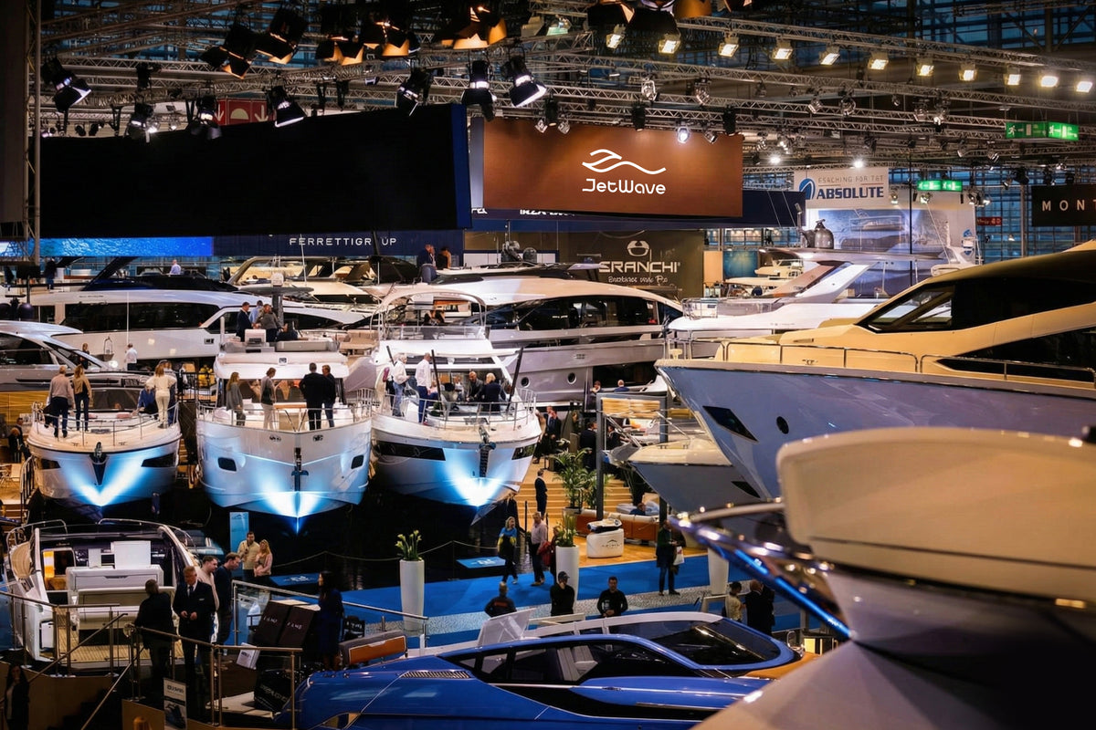 JetWave Düsseldorf during the january 2026 boat show at Messe Düsseldorf